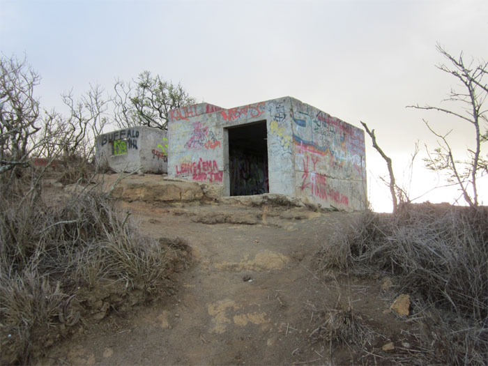 Grafitti marked observation posts Grafitti marked observation posts